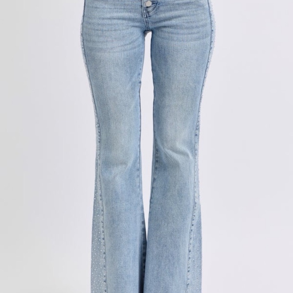 Judy Blue Light Blue Wide Leg Jeans - Picture 4 of 6